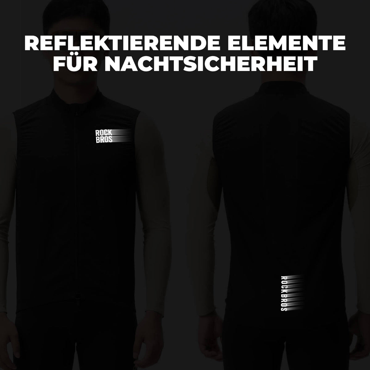 ROCKBROS Chaleco de ciclismo sin mangas Chaqueta de bici Plegable Transpirable