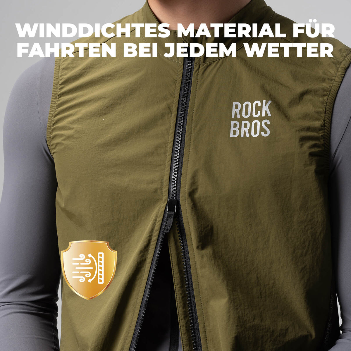 ROCKBROS Chaleco de ciclismo sin mangas Chaqueta de bici Plegable Transpirable