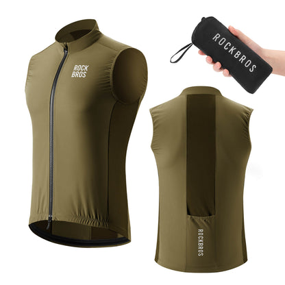 ROCKBROS Chaleco de ciclismo sin mangas Chaqueta de bici Plegable Transpirable