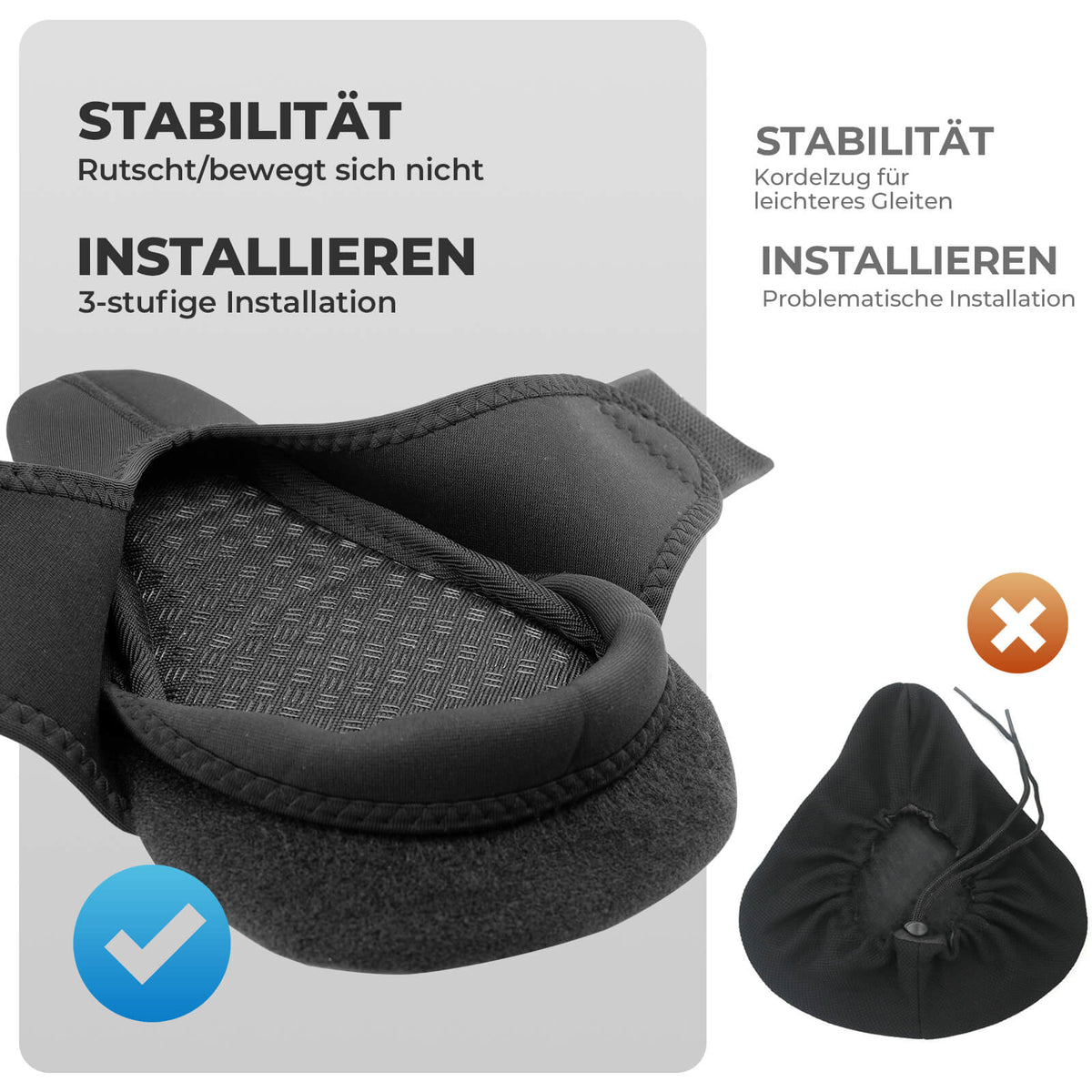 ROCKBROS Funda de sillín inflable para bicicleta, acolchada con cubierta
