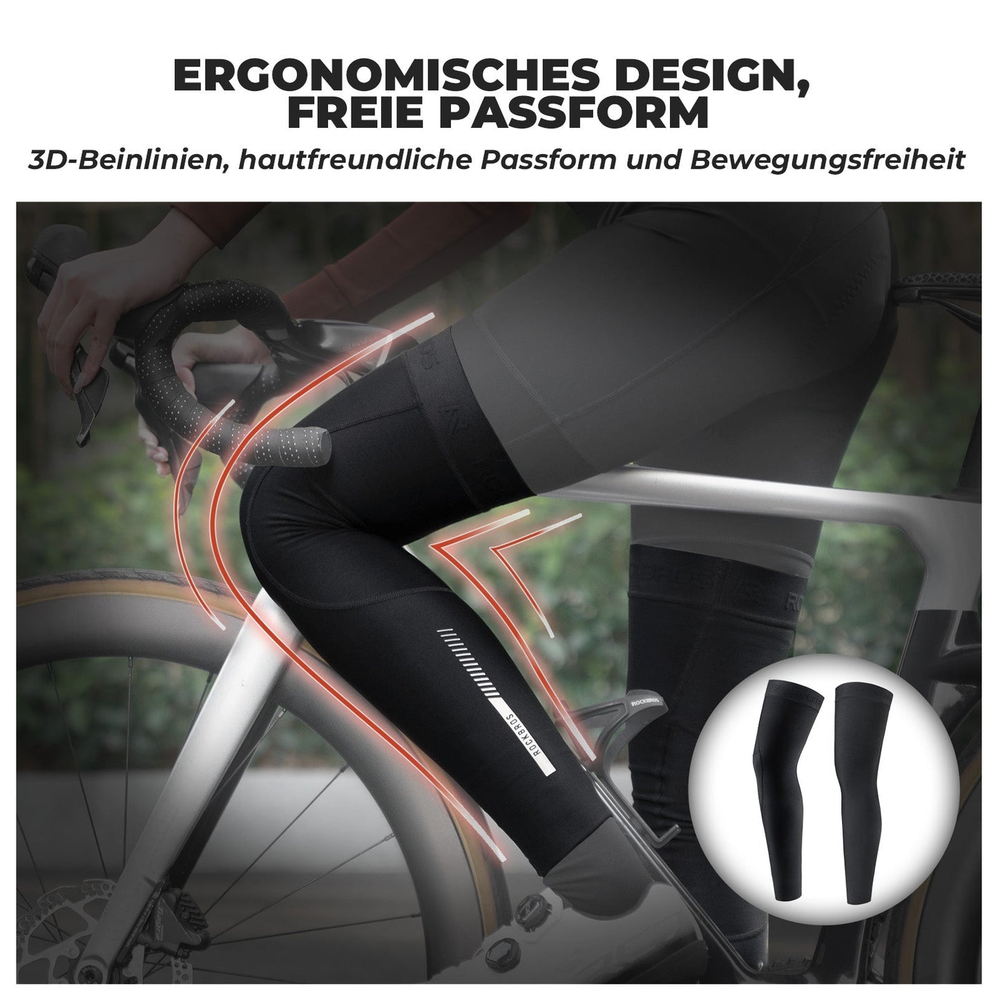 Calentadores de piernas para ciclismo, rodilleras antideslizantes de invierno para hombre y mujer, ROCKBROS