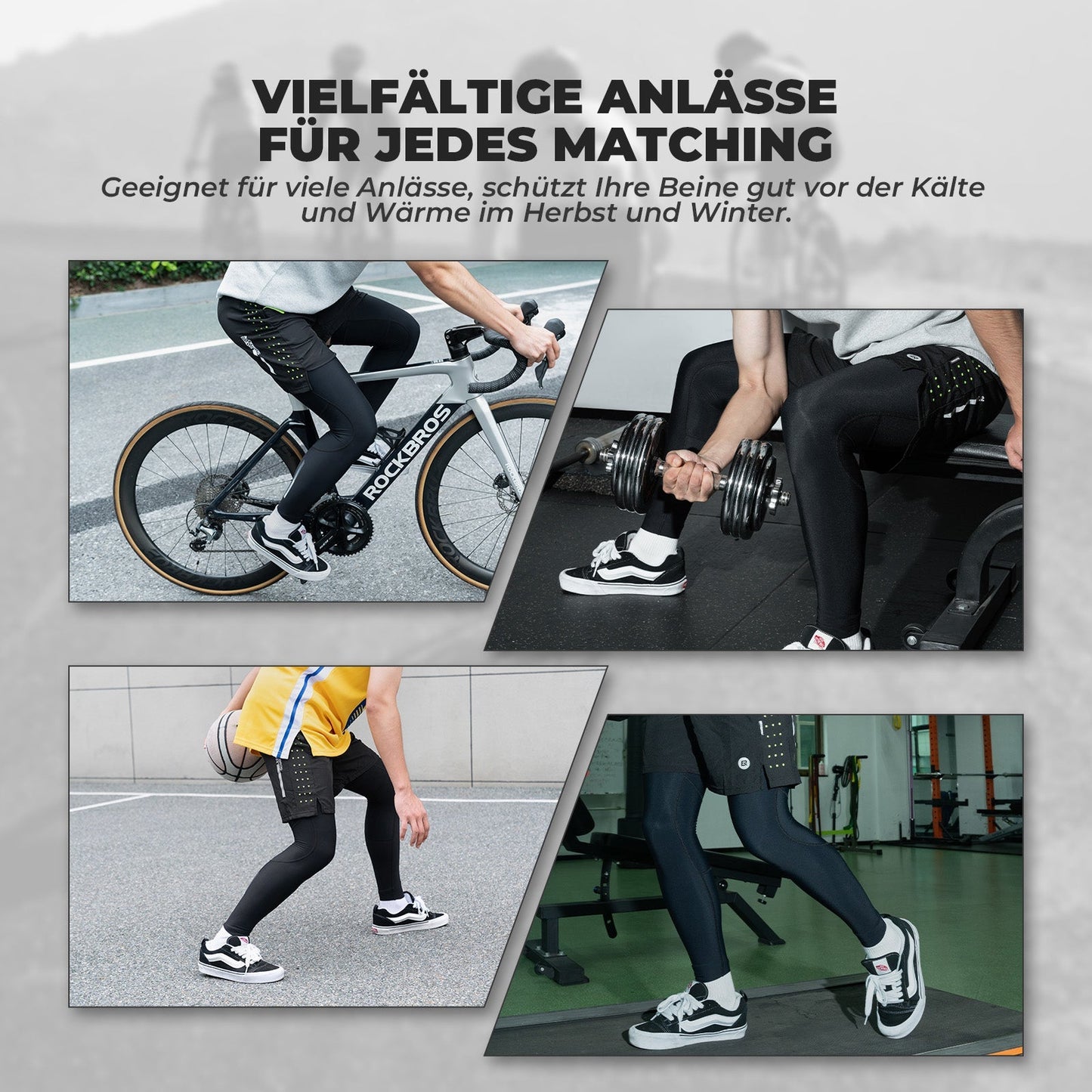 Calentadores de piernas para ciclismo, rodilleras antideslizantes de invierno para hombre y mujer, ROCKBROS