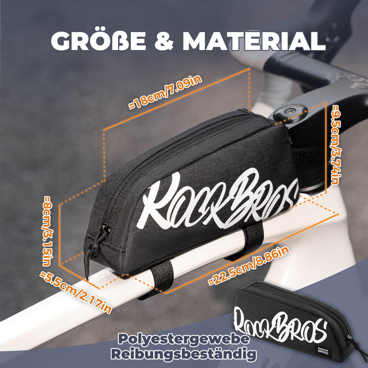 ROCKBROS Bolsa de tubo superior Bolsa de cuadro 0,8L - SketchRide Series