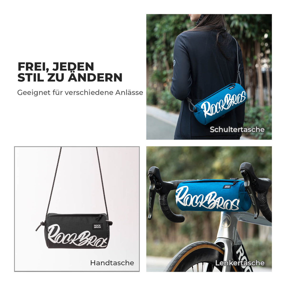 ROCKBROS Bolsa de Manillar Pequeña con Correa al Hombro 2L/3,6L - SketchRide Series
