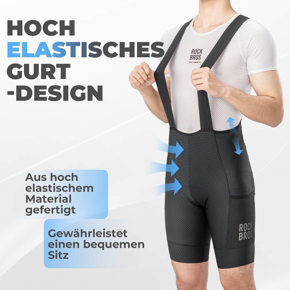 ROCKBROS Culote con Tirantes para Hombre con Badana Transpirable Verano