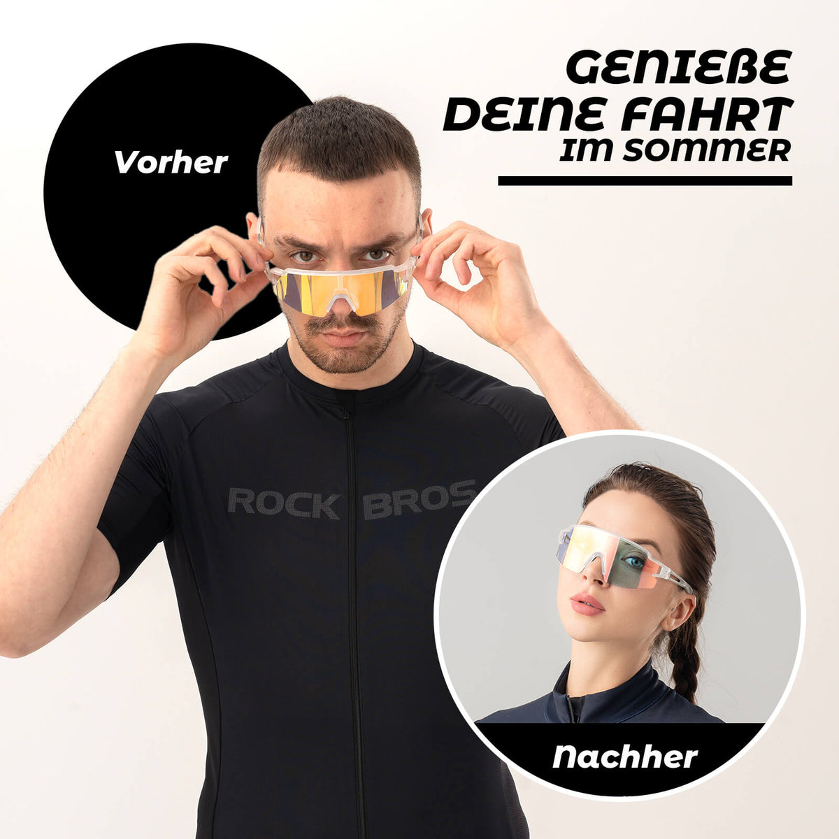 ROCKBROS Gafas de ciclismo fotocromáticas con protección UV400