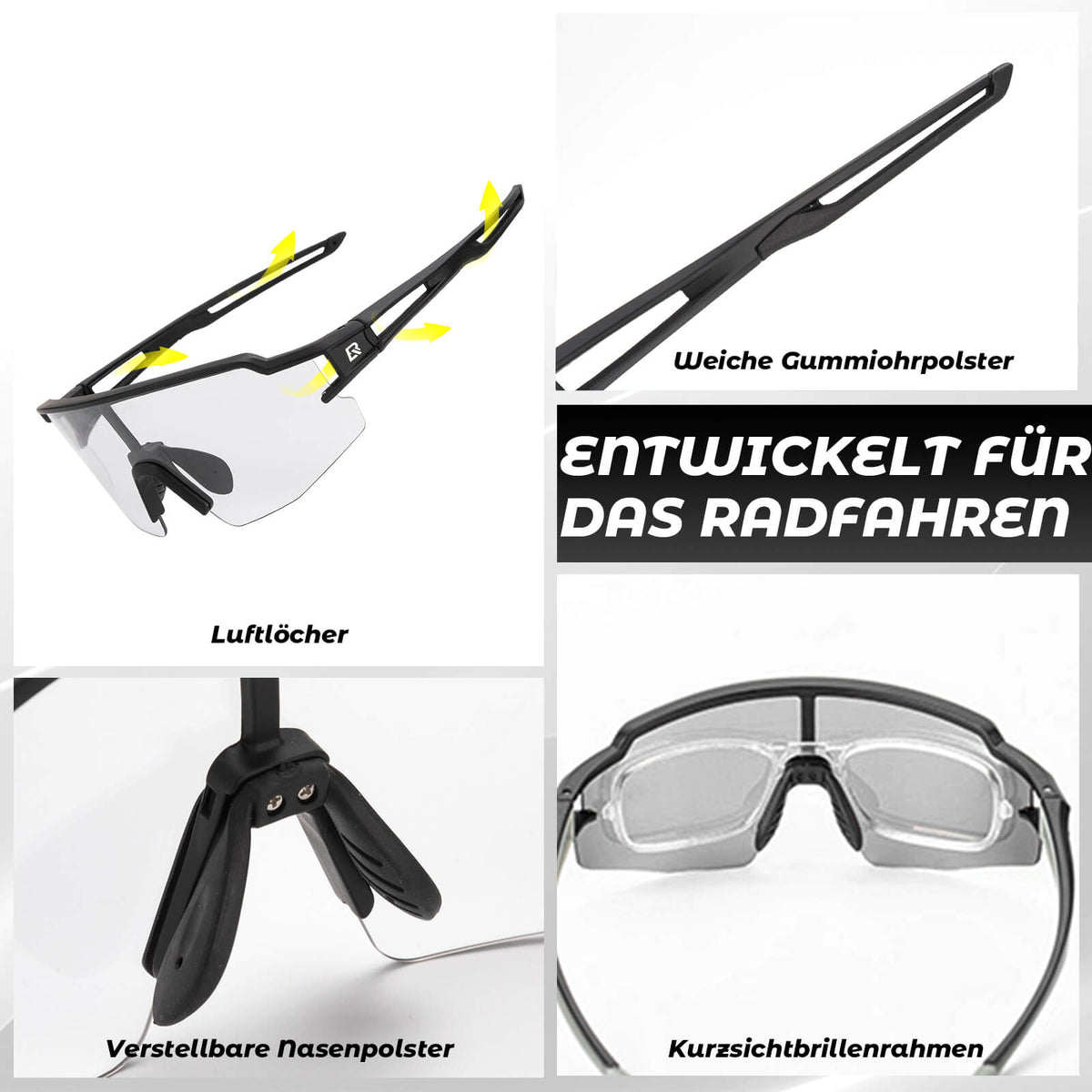 ROCKBROS Gafas de ciclismo fotocromáticas con protección UV400