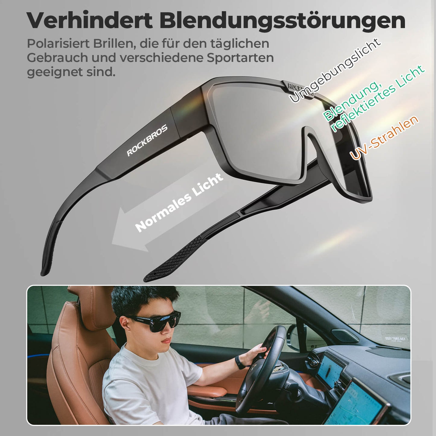 Gafas de ciclismo polarizadas, gafas de sol para exteriores, gafas protectoras, bicicleta de carretera MTB, ROCKBROS
