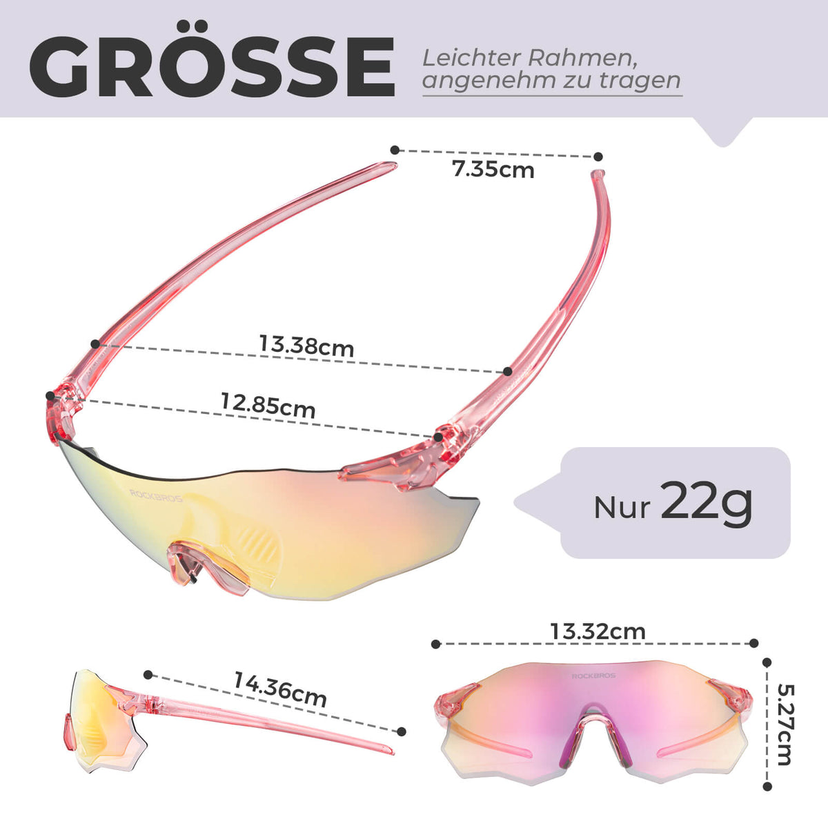 ROCKBROS Gafillas de ciclismo Fotocromáticas Protección UV400 Sin montura -SWIFT