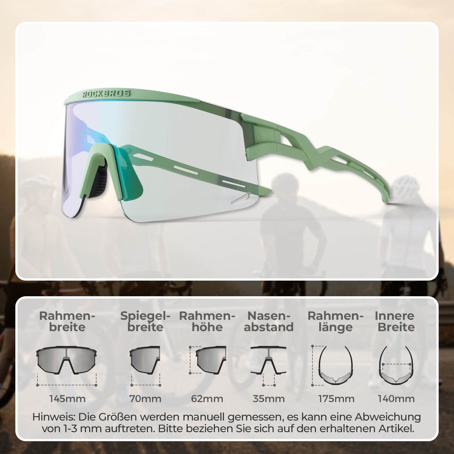 Gafas de ciclismo, fotocromáticas/polarizadas, resistentes al viento, protección UV, ROCKBROS