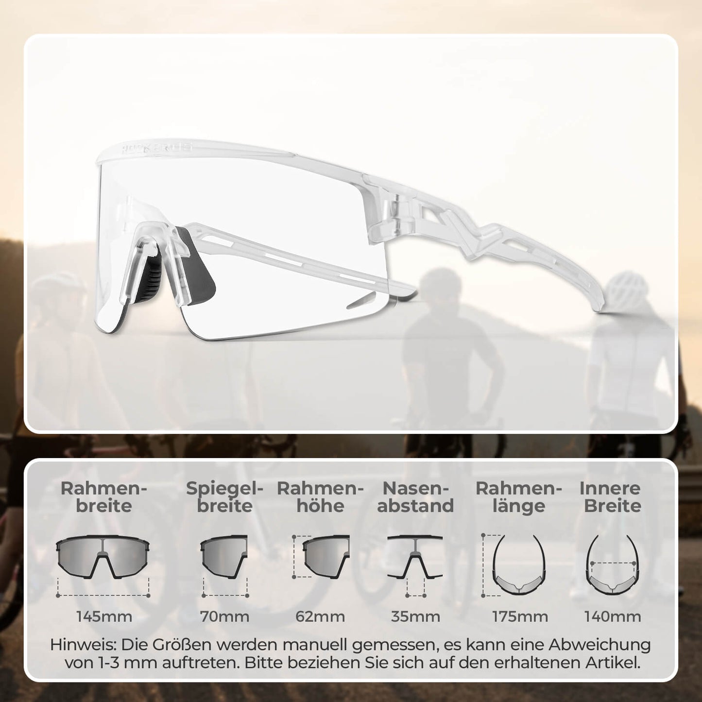Gafas de ciclismo, fotocromáticas/polarizadas, resistentes al viento, protección UV, ROCKBROS