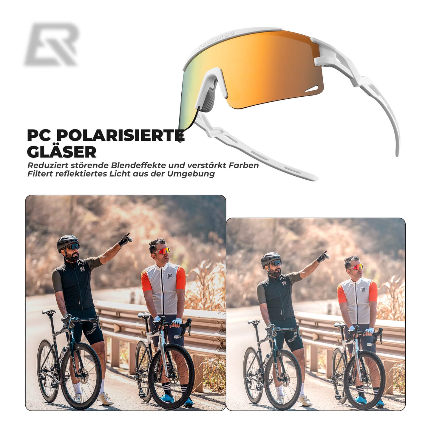 Gafas de ciclismo, fotocromáticas/polarizadas, resistentes al viento, protección UV, ROCKBROS