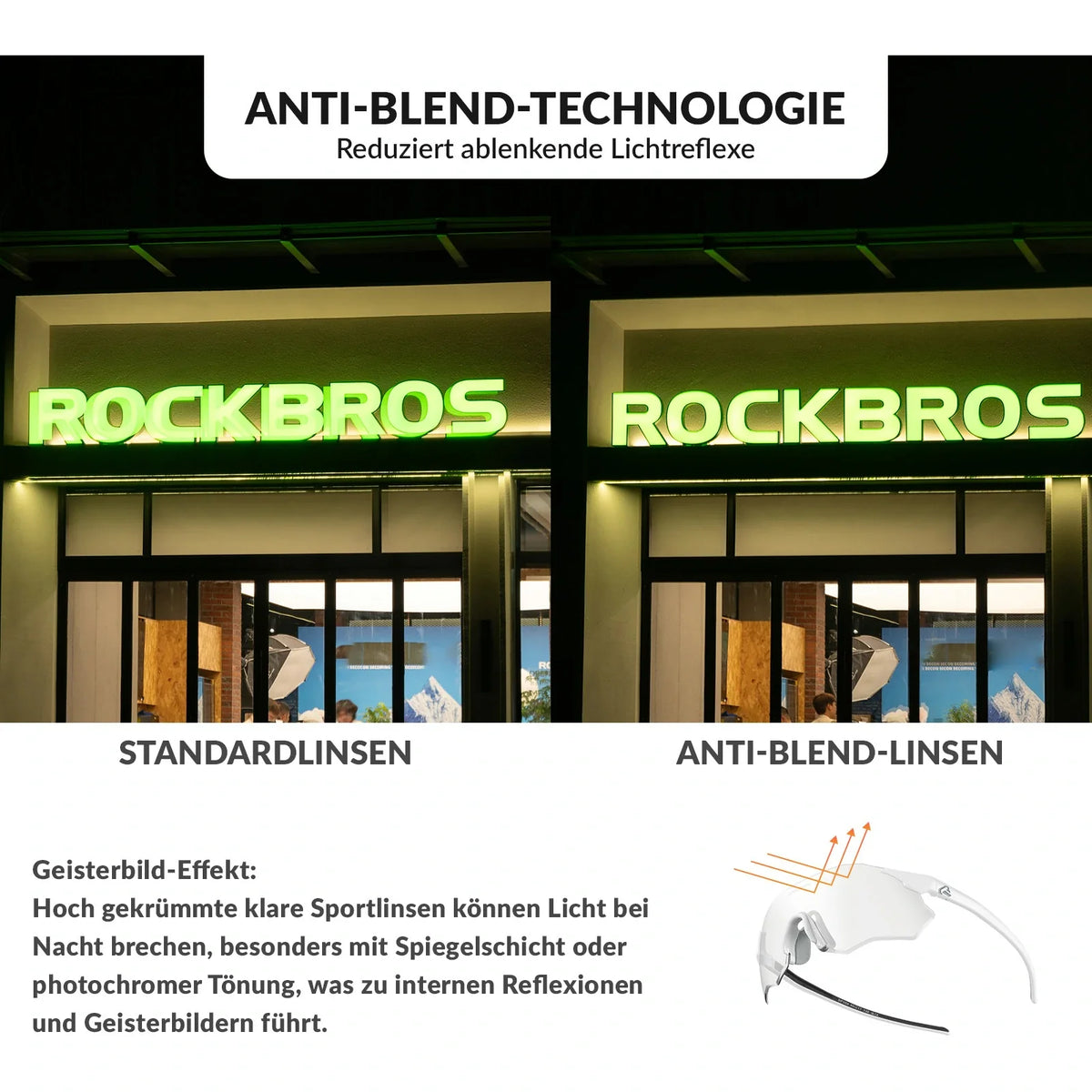 ROCKBROS Gafillas de ciclismo Fotocromáticas Protección UV400 Sin montura -SWIFT