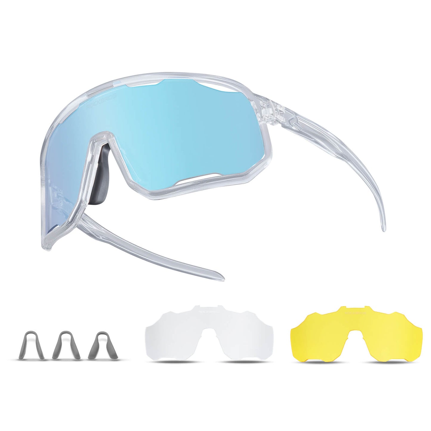 Gafas de ciclismo, gafas de sol fotocromáticas, protección UV, plaquetas nasales intercambiables, mujer/hombre, ROCKBROS