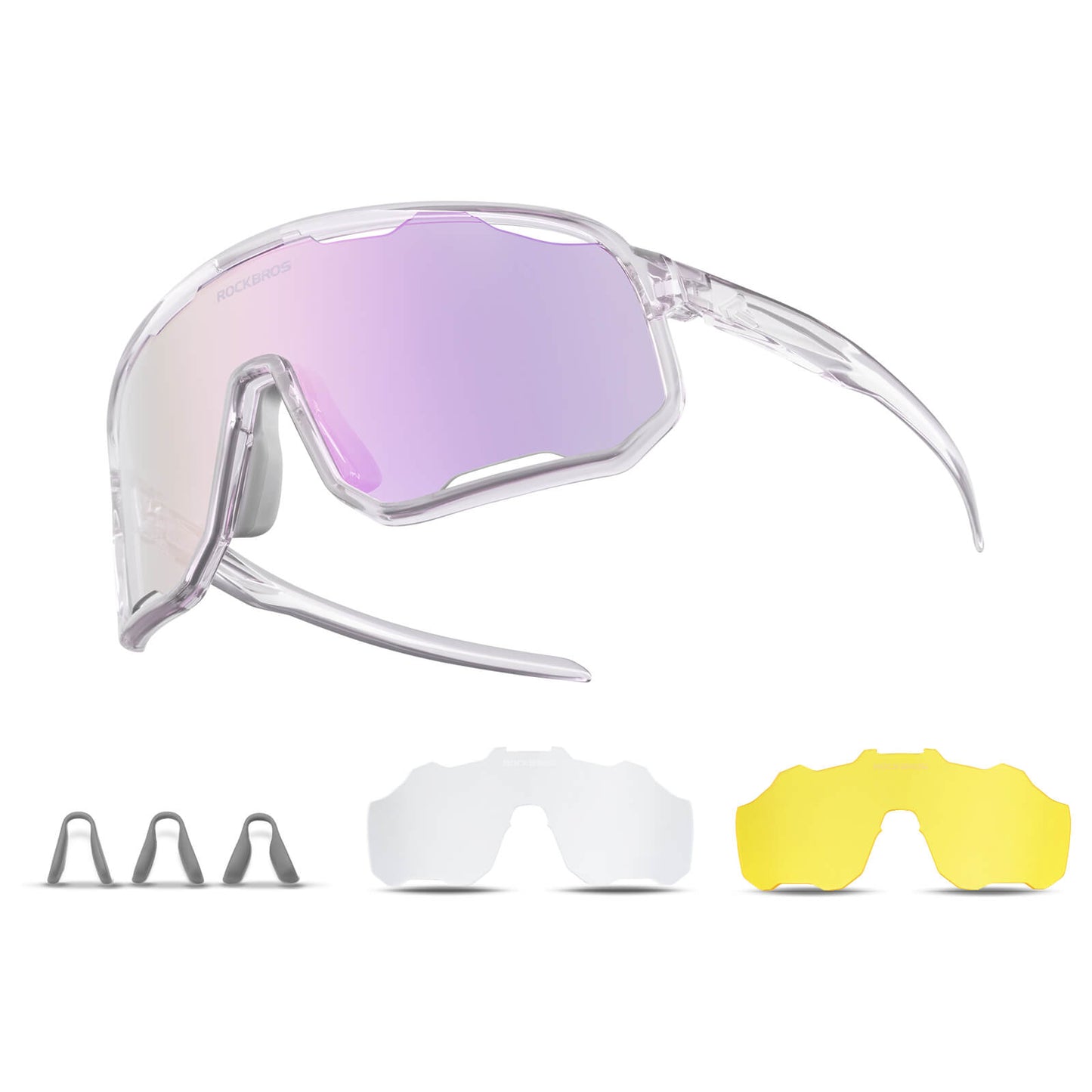 Gafas de ciclismo, gafas de sol fotocromáticas, protección UV, plaquetas nasales intercambiables, mujer/hombre, ROCKBROS
