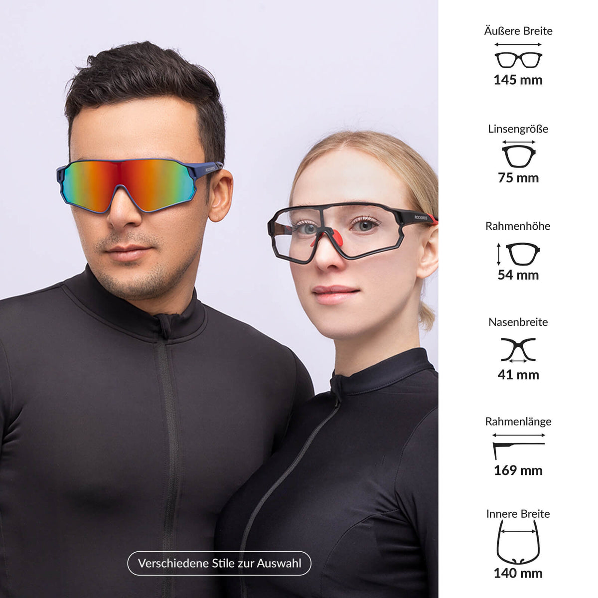 ROCKBROS Gafas de bici dinámicas con filtro solar UV400