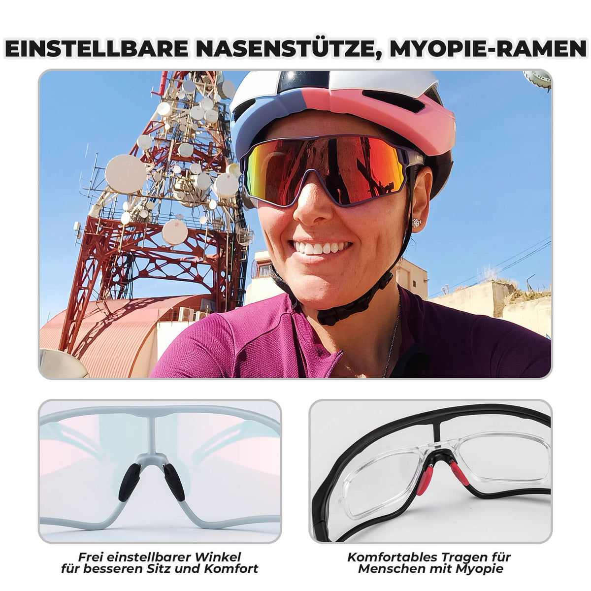 ROCKBROS Gafas de bici dinámicas con filtro solar UV400
