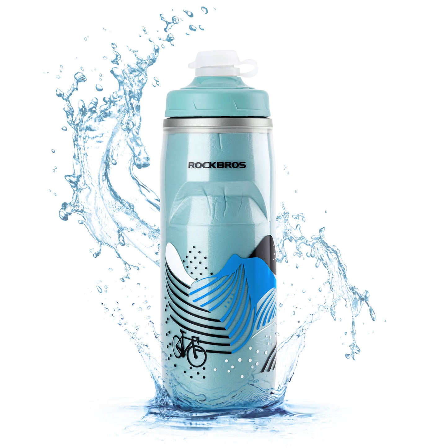 Botella de ciclismo de 620 ml, botella deportiva con función de enfriamiento de 5 horas, ROCKBROS