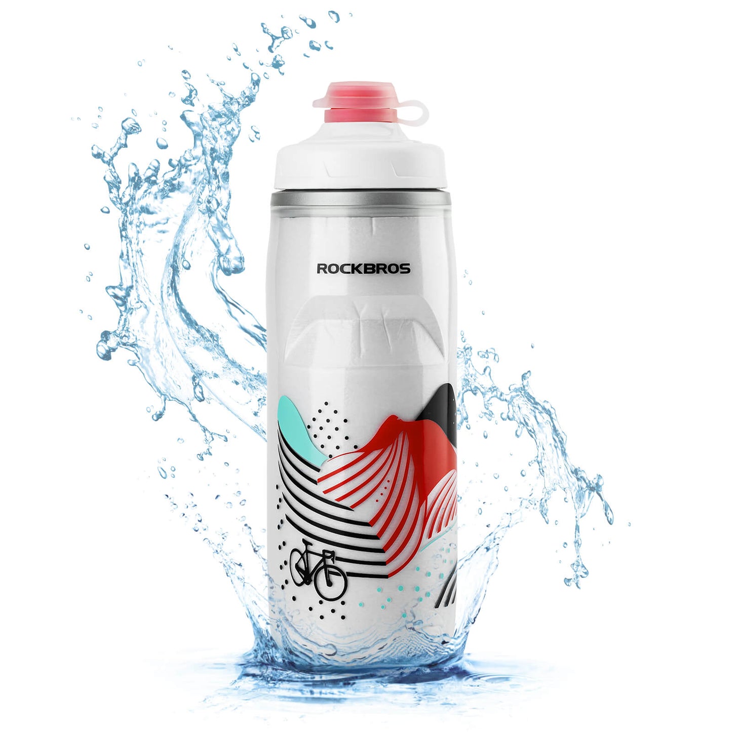 Botella de ciclismo de 620 ml, botella deportiva con función de enfriamiento de 5 horas, ROCKBROS