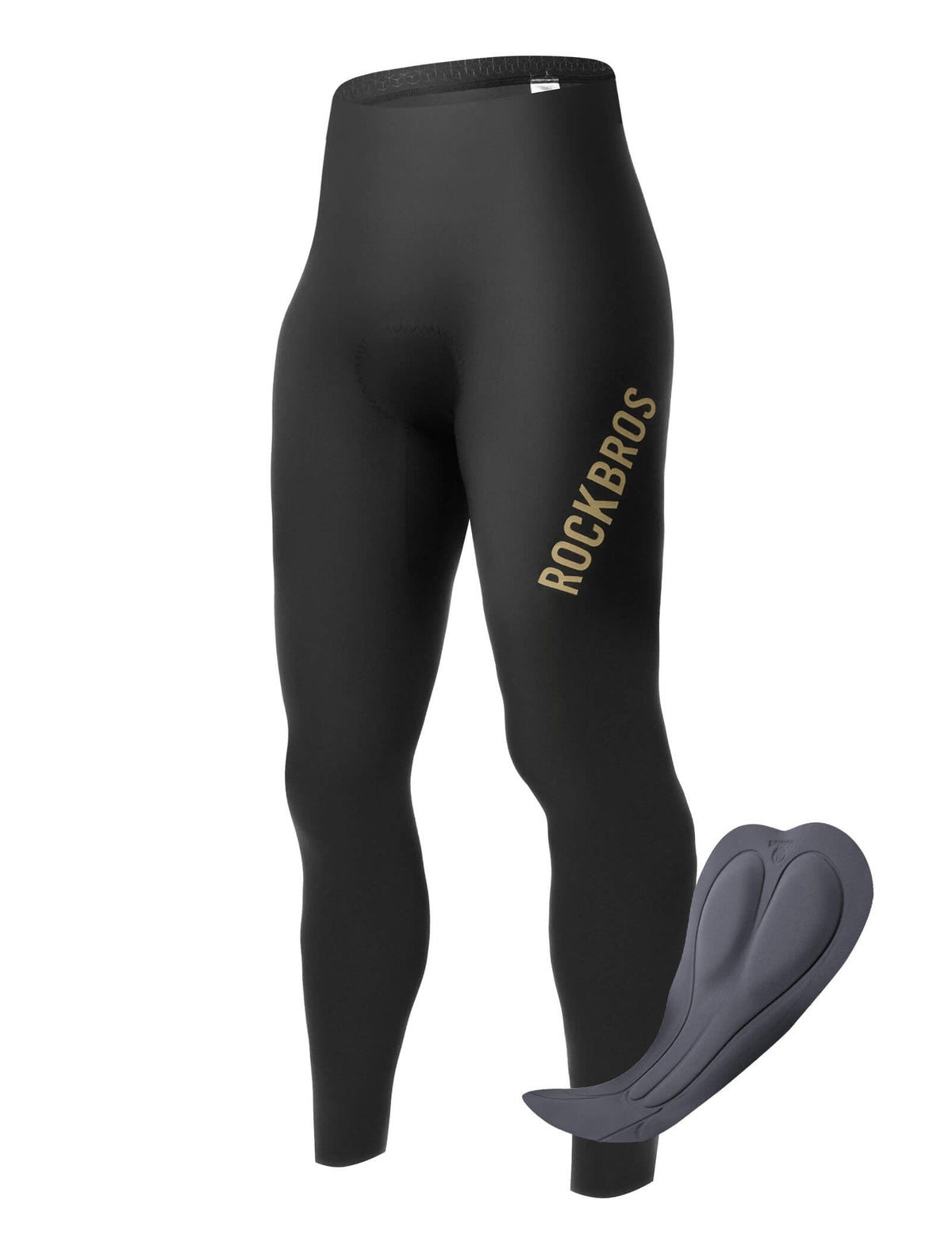 ROCKBROS Culote de Ciclismo Largo Acolchado Sin Costuras de Secado Rápido para Hombre
