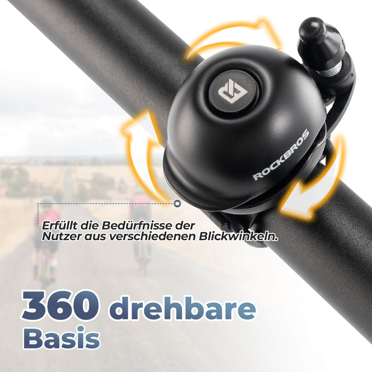ROCKBROS Campana de bicicleta giratoria 360 grados para manillares de 22-34mm