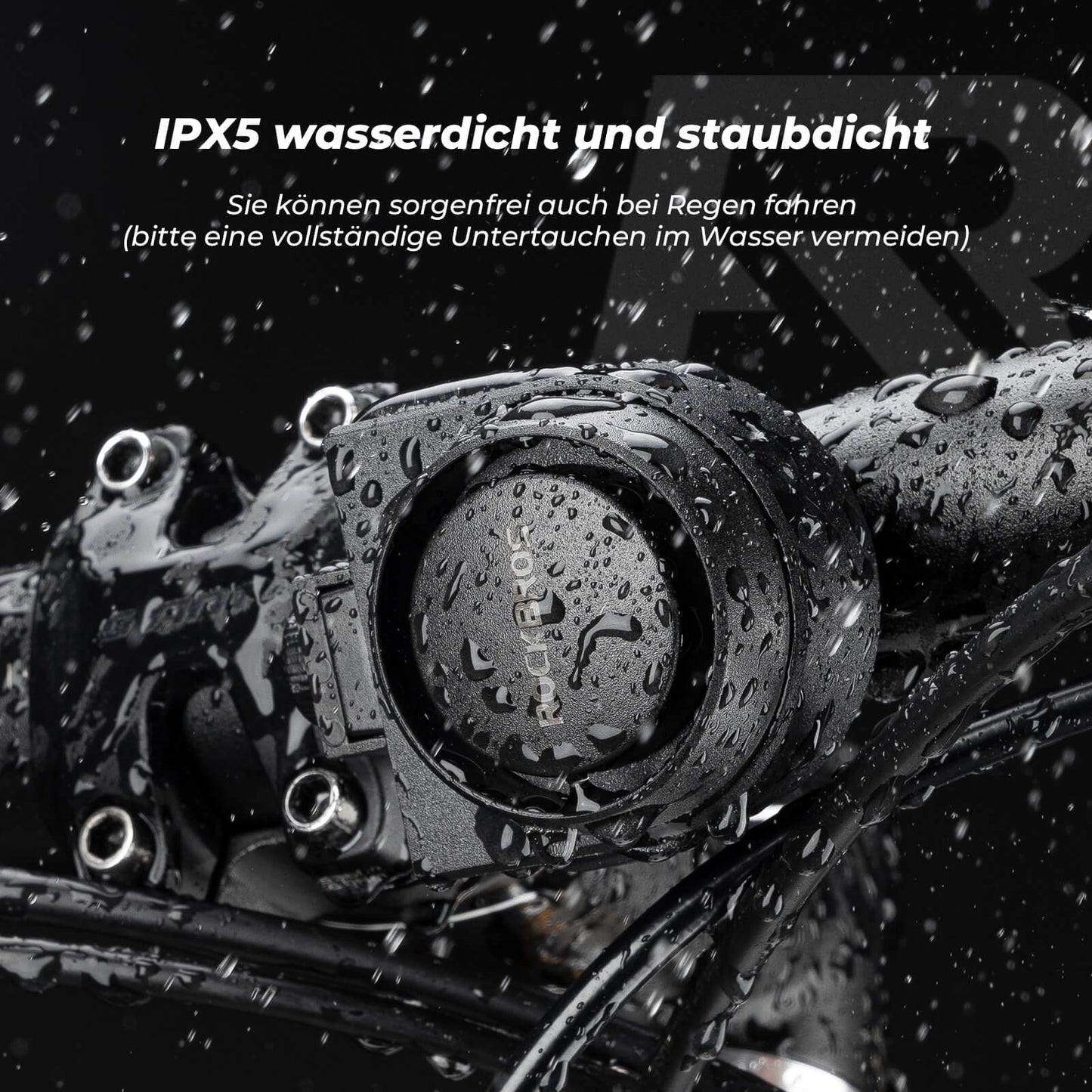 Timbre de bicicleta eléctrico inalámbrico con sirena de advertencia, IPX5, ROCKBROS