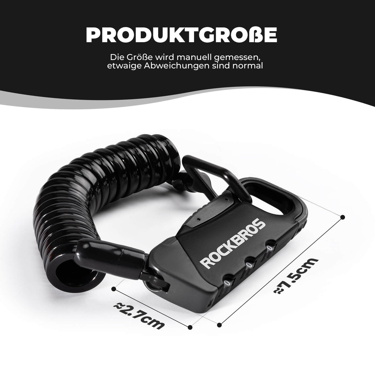 ROCKBROS Cable con código Cerradura de combinación Cerradura de casco 120cm Ligero
