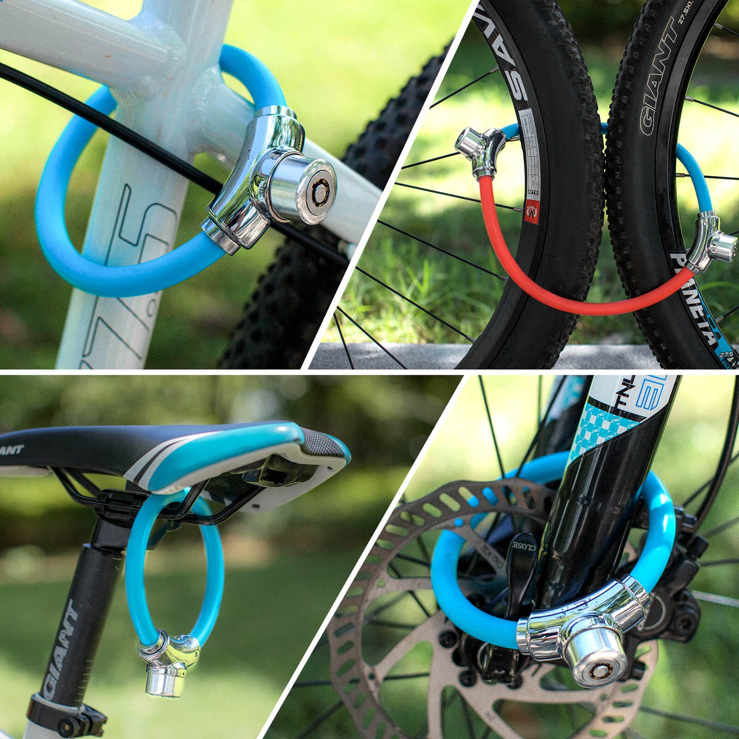 Candado de bicicleta con cable y cierres de velcro, no necesita llave, ROCKBROS