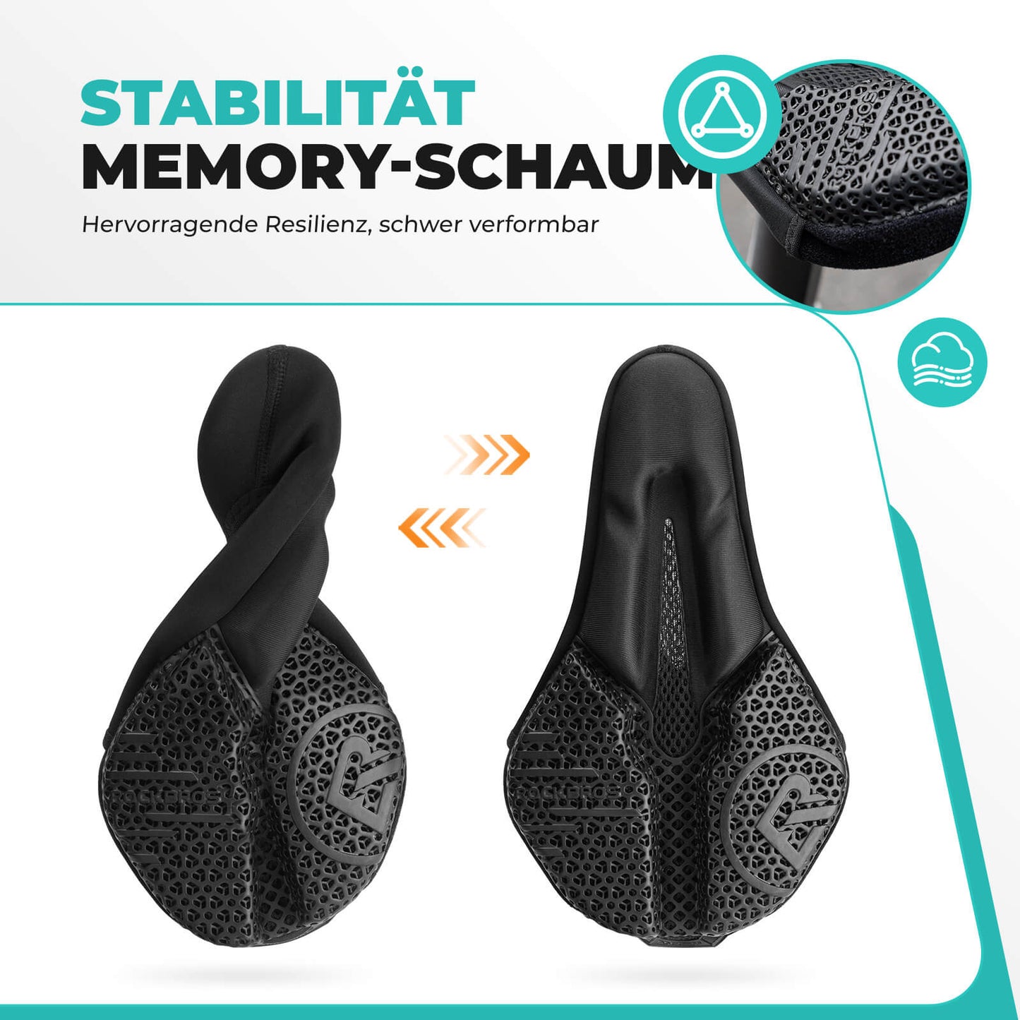 Funda de sillín de bicicleta, acolchado amortiguador 3D, ROCKBROS