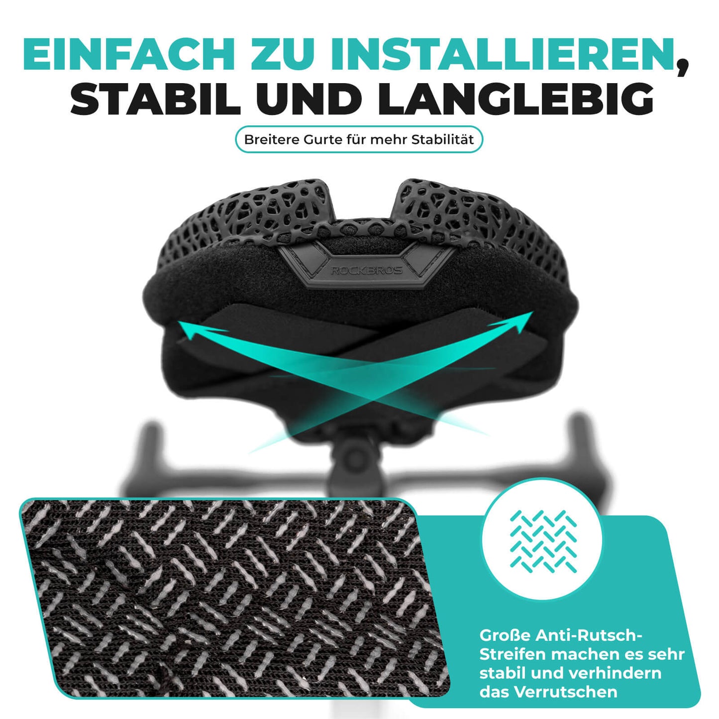 Funda de sillín de bicicleta, acolchado amortiguador 3D, ROCKBROS