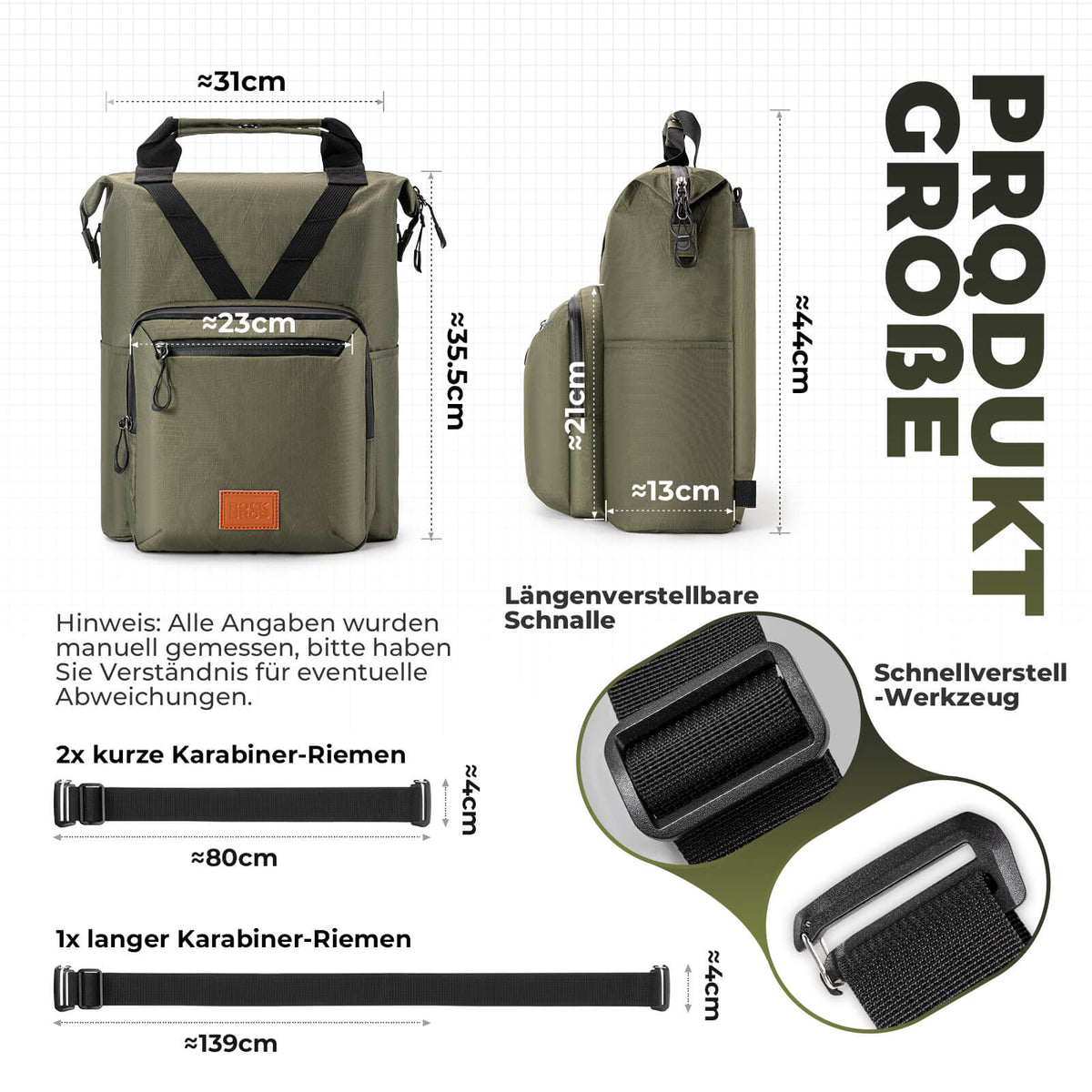 Bolsa ROCKBROS Bolsa de Manillar para Brompton 10L+1.5L