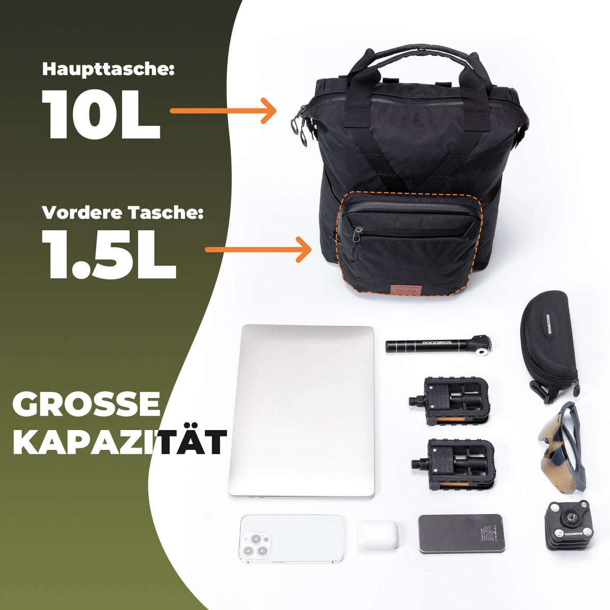Bolsa ROCKBROS Bolsa de Manillar para Brompton 10L+1.5L