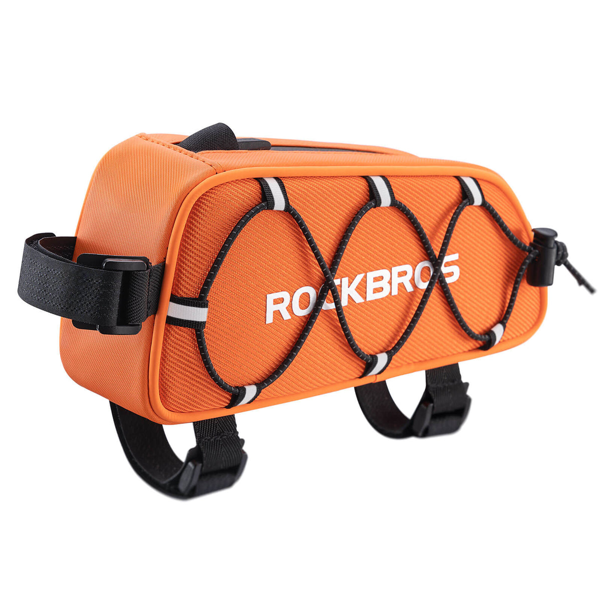 ROCKBROS Bolsa del Tubo Superior 1 L Totalmente Reflejante Blanco/Naranja