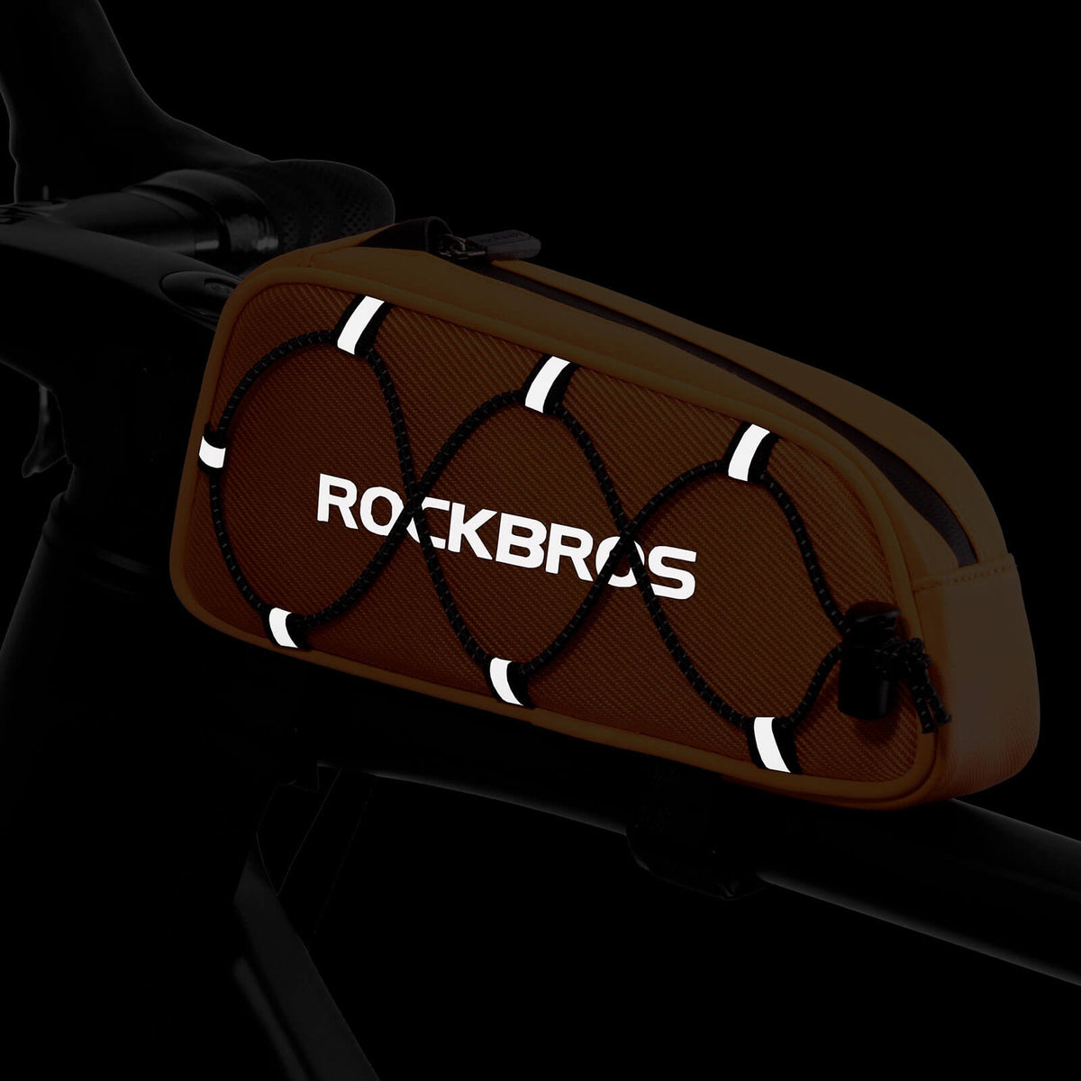 ROCKBROS Bolsa del Tubo Superior 1 L Totalmente Reflejante Blanco/Naranja