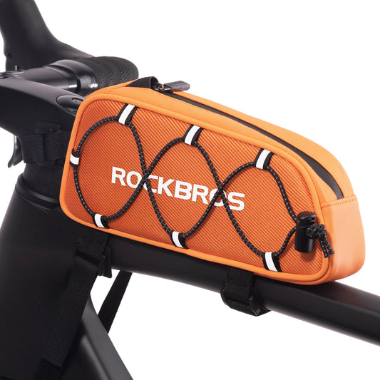 ROCKBROS Bolsa del Tubo Superior 1 L Totalmente Reflejante Blanco/Naranja