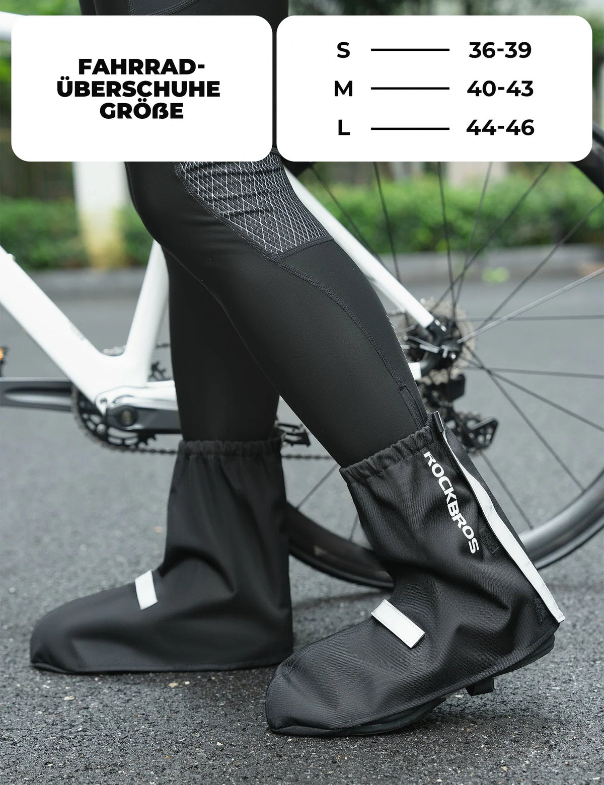 ROCKBROS Sobrecalzas para bici Reflejantes Impermeables con Cierre de Velcro