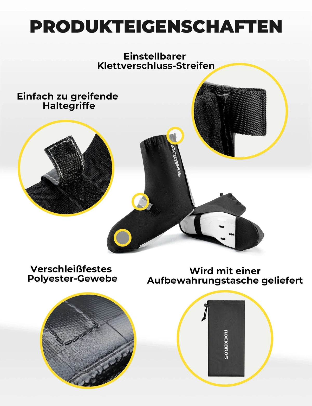 ROCKBROS Sobrecalzas para bici Reflejantes Impermeables con Cierre de Velcro