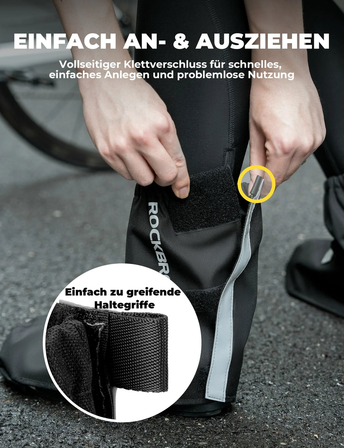 ROCKBROS Sobrecalzas para bici Reflejantes Impermeables con Cierre de Velcro