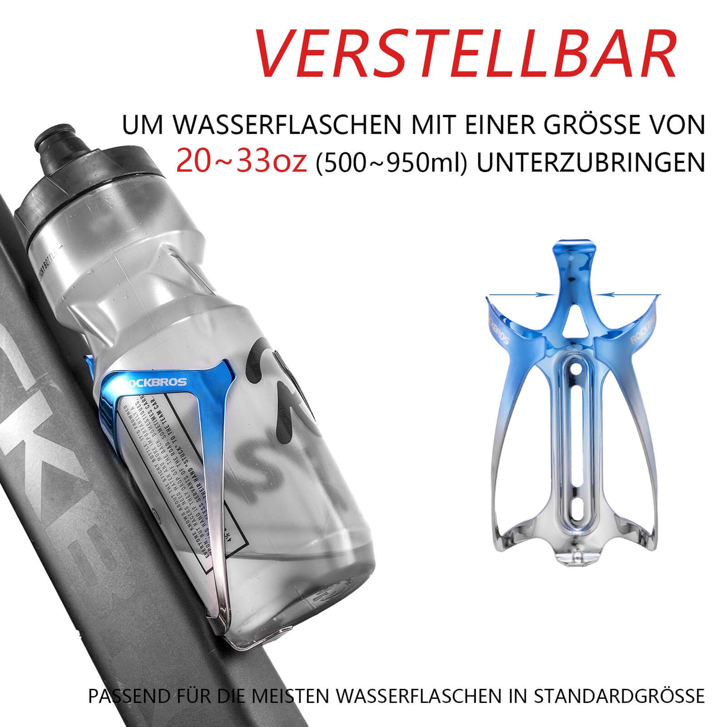 Portabotellas para bicicleta, portabebidas, ligero 30 g, ROCKBROS