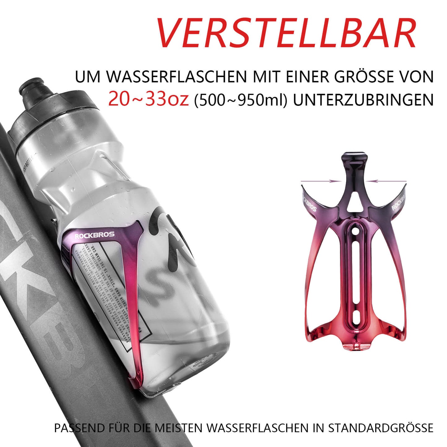Portabotellas para bicicleta, portabebidas, ligero 30 g, ROCKBROS