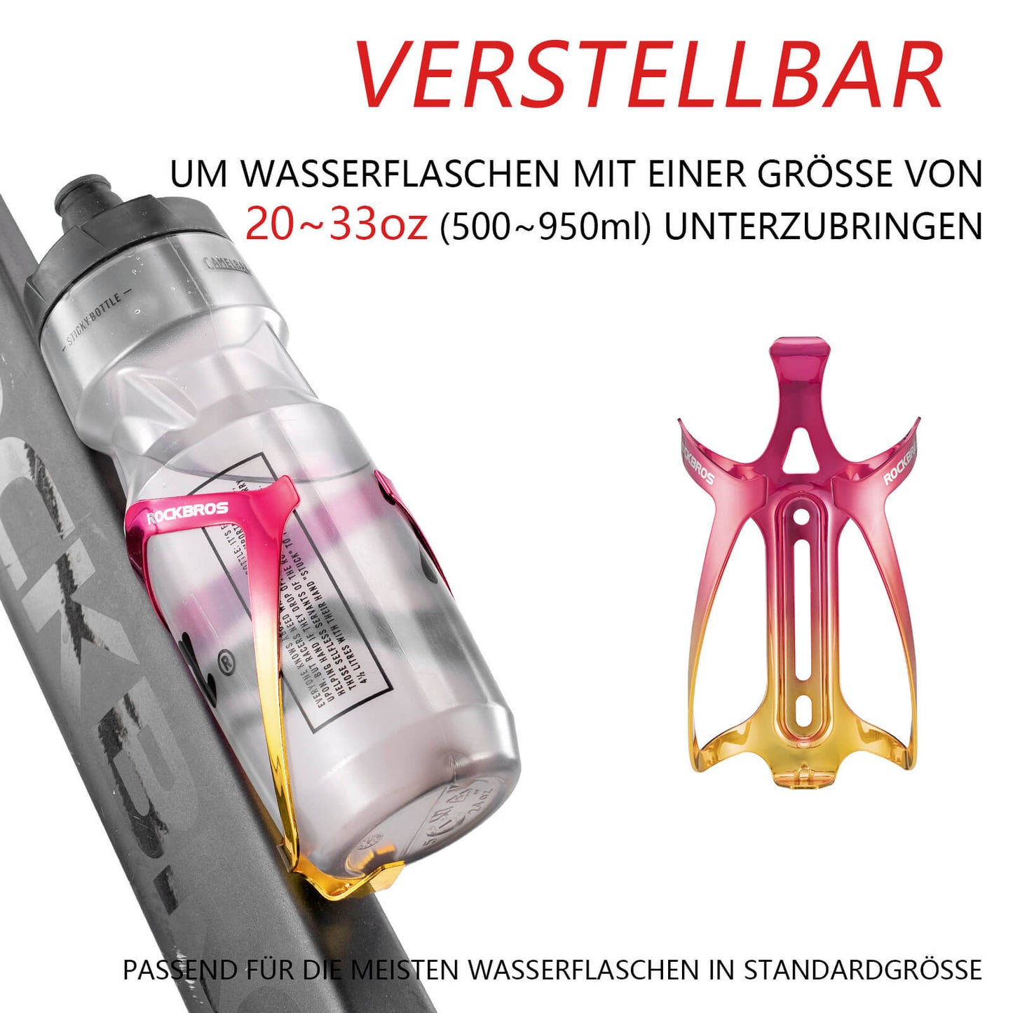 Portabotellas para bicicleta, portabebidas, ligero 30 g, ROCKBROS