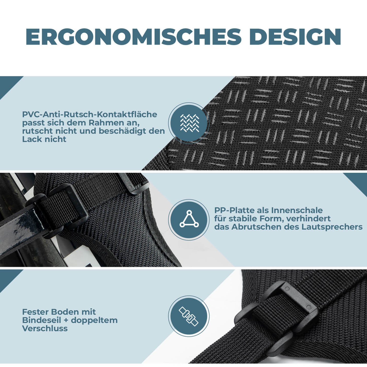 Portabotellas, soporte para altavoz de bicicleta, correa ajustable, ROCKBROS