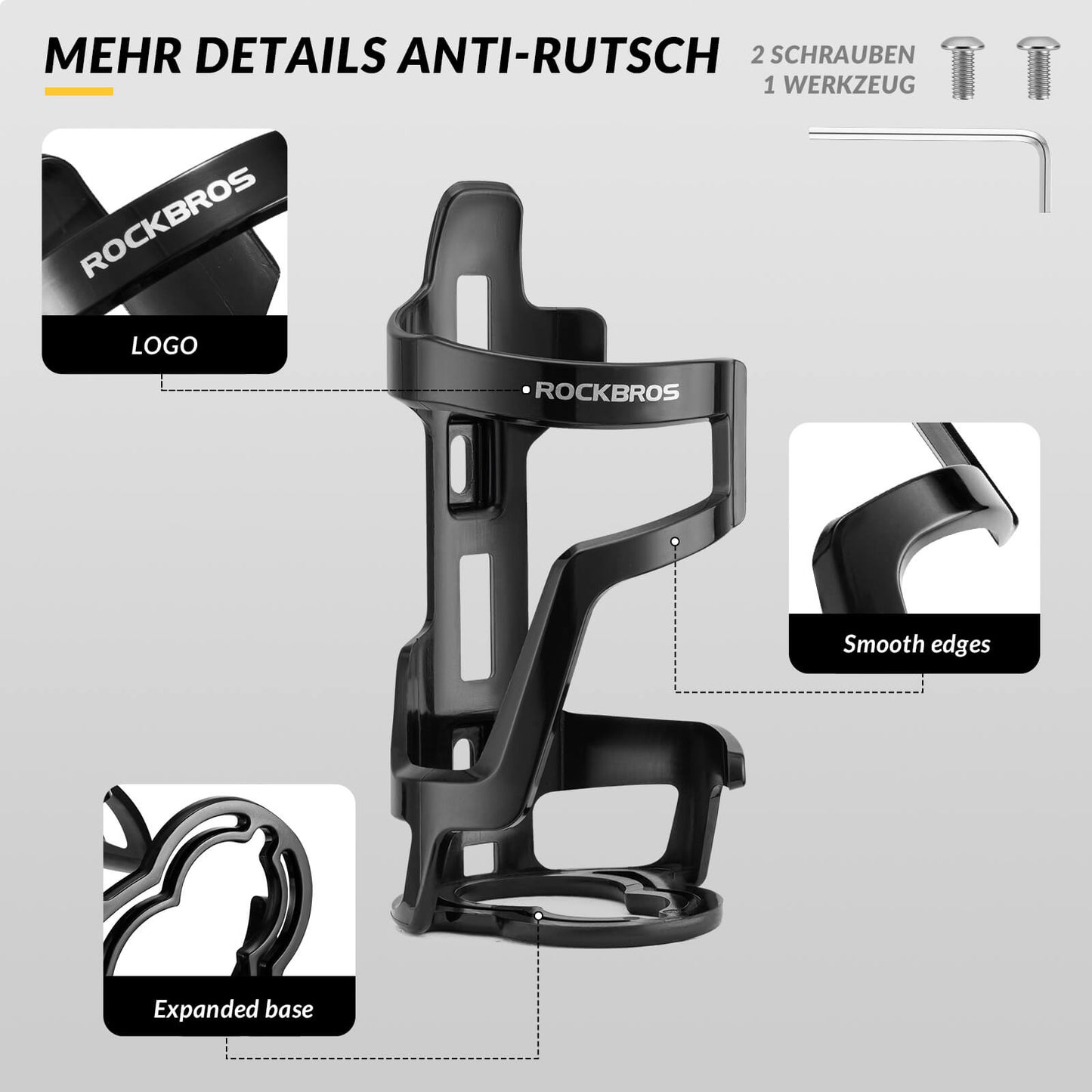 Portabotellas, accesorio para bicicleta, ligero, resistente, ROCKBROS