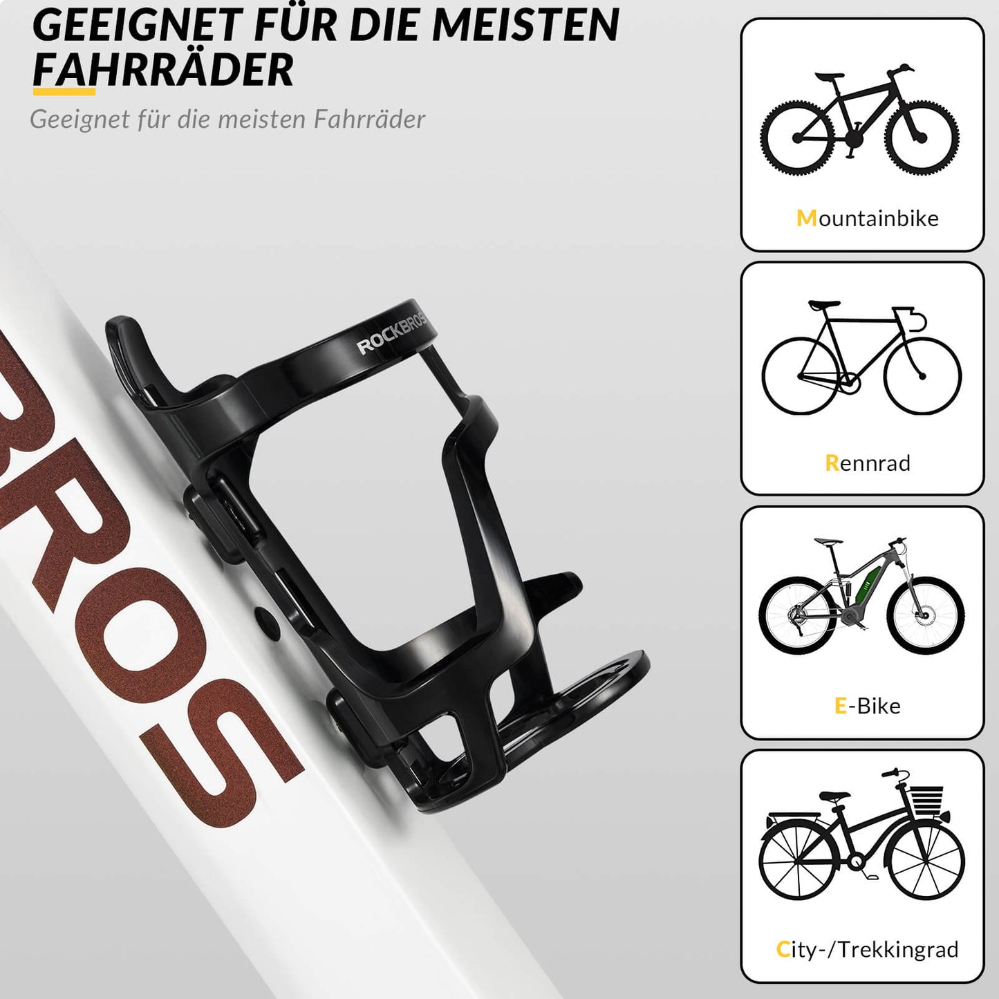 Portabotellas, accesorio para bicicleta, ligero, resistente, ROCKBROS