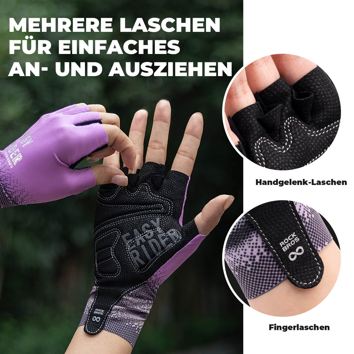 Guantes de bicicleta de medio dedo ROCKBROS Transpirables Antideslizantes Verano