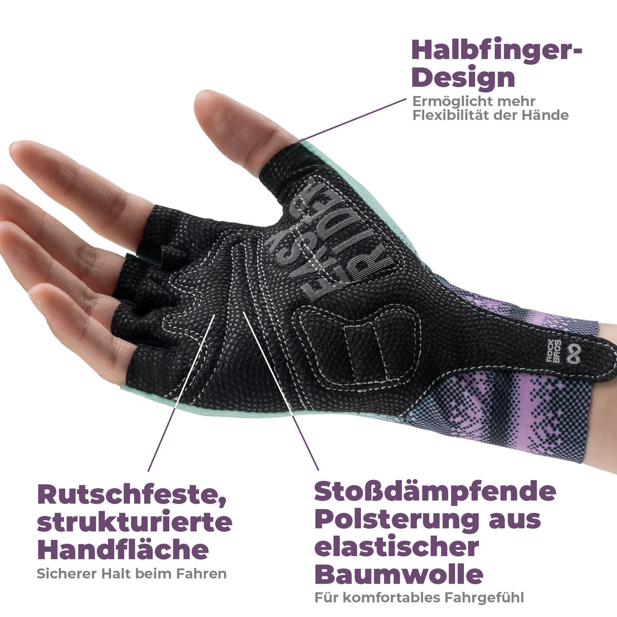 Guantes de bicicleta de medio dedo ROCKBROS Transpirables Antideslizantes Verano