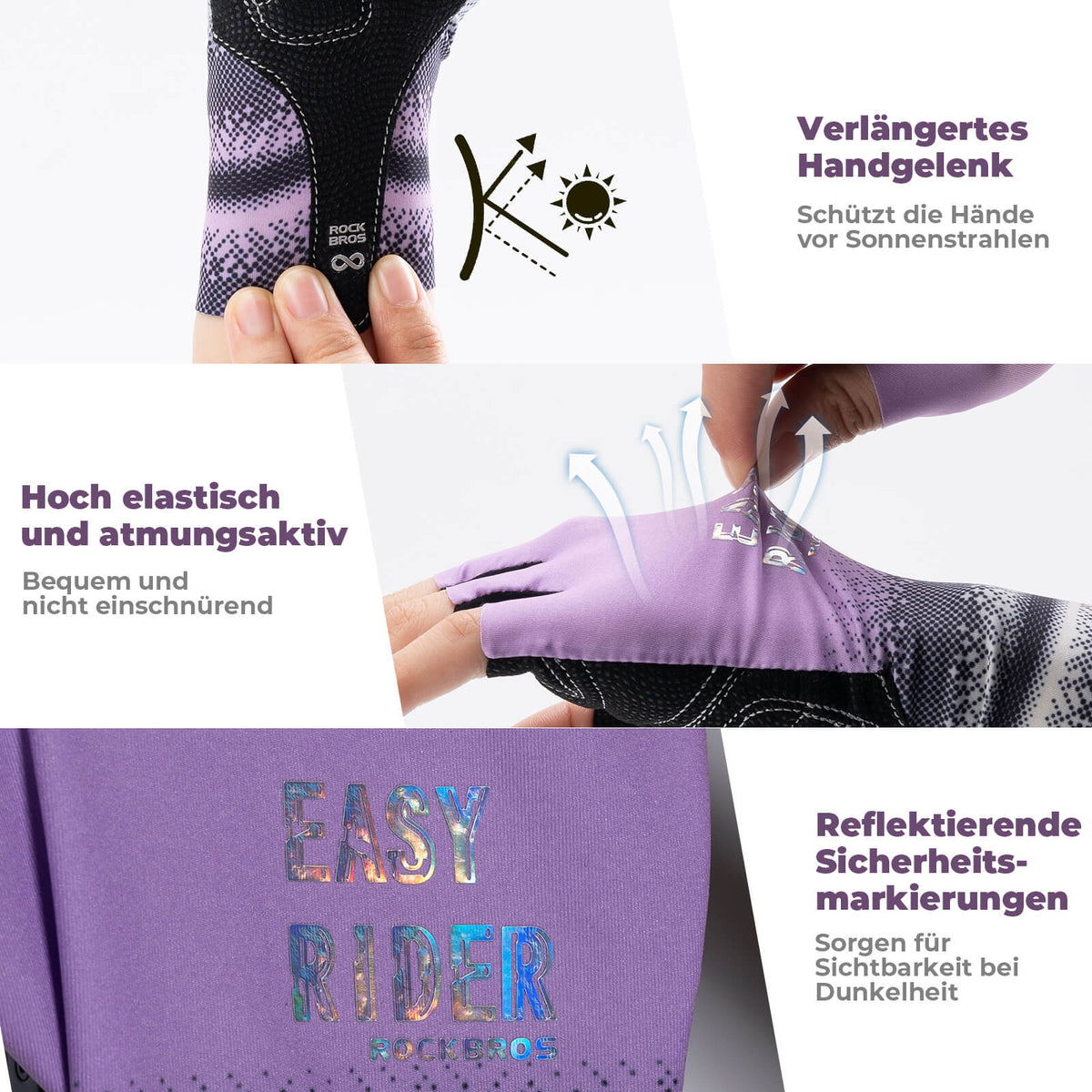 Guantes de bicicleta de medio dedo ROCKBROS Transpirables Antideslizantes Verano