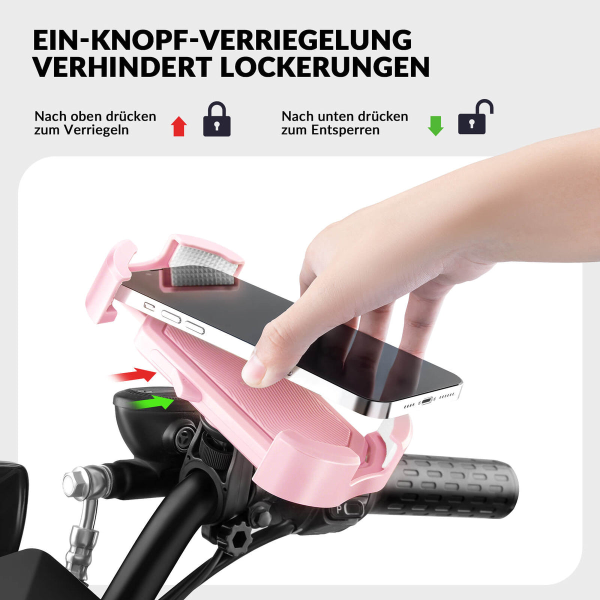 ROCKBROS Soporte para Móvil Bicicleta Soporte para Móvil Motocicleta Giratorio 360° para 4,7-7,0 pulgadas
