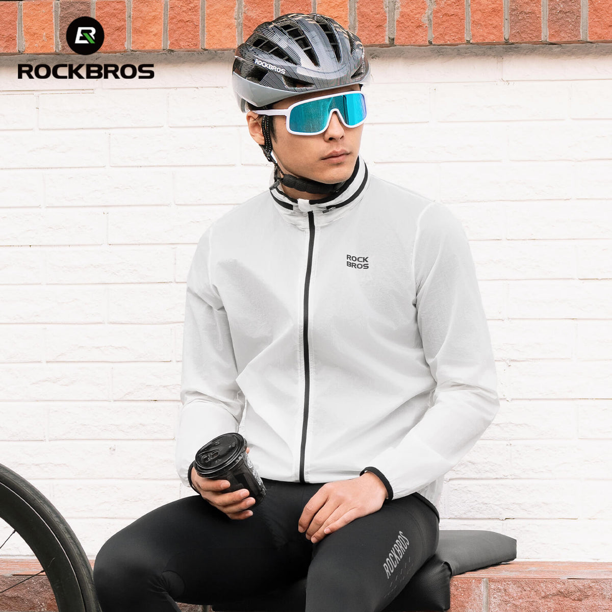 ROCKBROS Chaqueta Ligera de Ciclismo Luminiscente Plegable Verano Hombre/Mujer