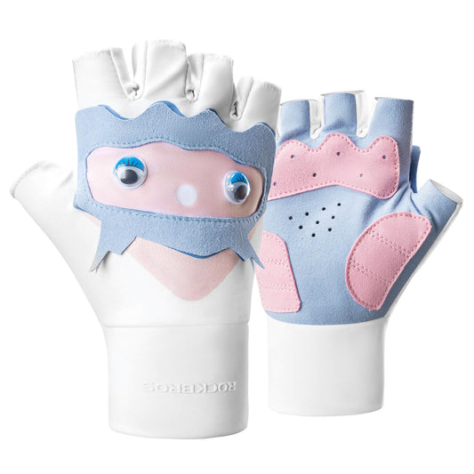 ROCKBROS Guantes de bicicleta para niños de media finger fingerless